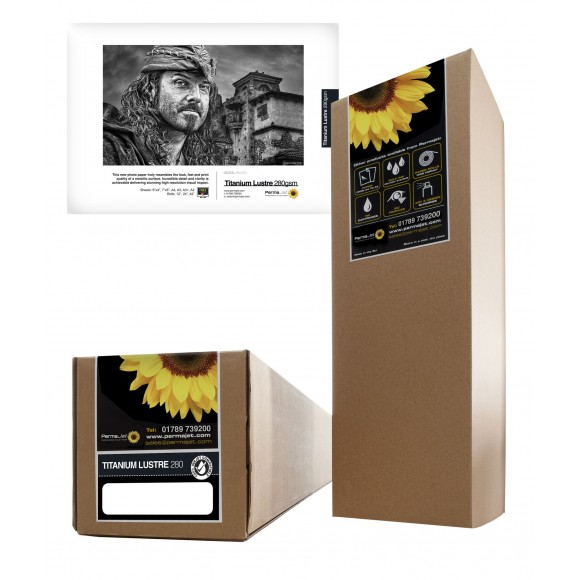PermaJet Titanium Lustre 280gsm 12 Inch x 25m Inkjet Paper Roll PJ25048 